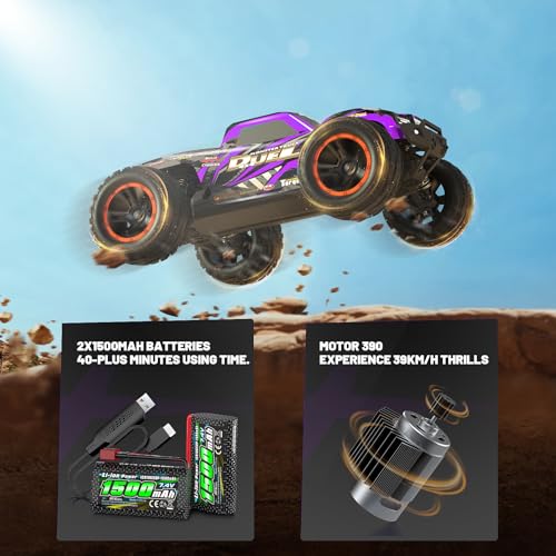 HAIBOXING 1:14 RC Trucks, High-Speed Remote Control Car for Adults | 39KM/H Fast RC Car. 4WD Hobby Monster Truck +2 Shells & 2 Rechargeable Batteries for 40+Min Play.
