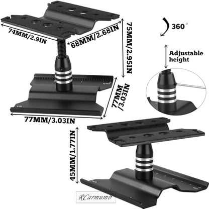 2-Pack RC Work Stand Bundle for 1/18 1/24 1/30 1/32 TRX4M K10 SCX24 FCX24 K5 AX24 SCX30 Ascent-32, 360° Rotating Display Stand & Height Adjustable Lift Table w/ 4 Pcs Jack Stands,Black & Red w/Yellow - color: Black&red&yellow(1set)