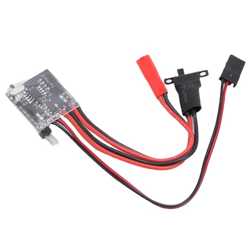 RC Brushed ESC for N20 N030 N050 N130 Motor, Brushed Electronic Speed Controller with Brake Function, 30A Mini ESC with Red JST Connector for 1/16 1/18 1/24 RC Car Boat