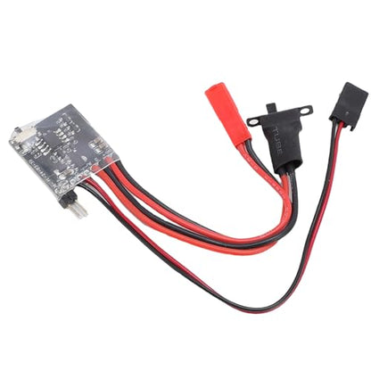 RC Brushed ESC for N20 N030 N050 N130 Motor, Brushed Electronic Speed Controller with Brake Function, 30A Mini ESC with Red JST Connector for 1/16 1/18 1/24 RC Car Boat