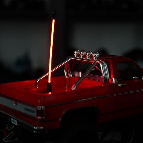 INJORA LED Whip Light Bottom Fixed for 1/18 TRX4M 1/24 RC Crawlers (Red) - color: Red