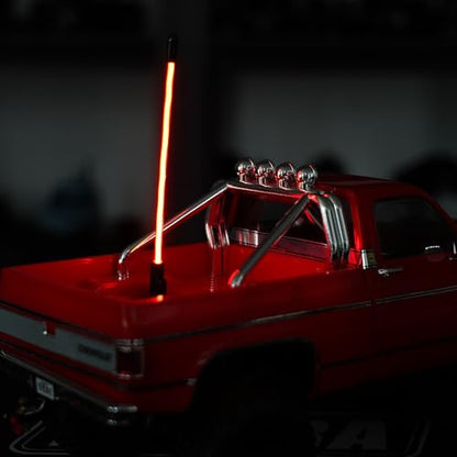 INJORA LED Whip Light Bottom Fixed for 1/18 TRX4M 1/24 RC Crawlers (Red) - color: Red