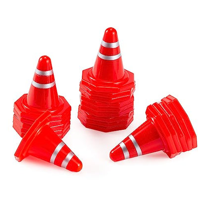 20Pcs Simulated Traffic Cones, Mini Decoration Toys Traffic Road Cones for RC Crawler 1:16 1:18 1:24 RC Car SCX24 FCX24 TRX4M