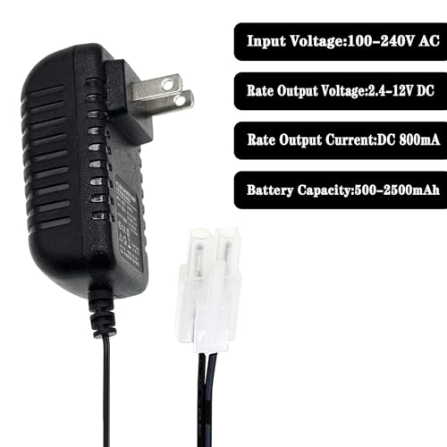 RC Car Battery Charger with Tamiya Plug for 7.2V 9.6V 8.4V Redcat Racing Hexfly NiMH Battery and Standard Tamiya Battery, 2.4V-12V NiMH/NiCD Universal RC Charger ﻿