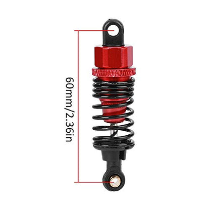 Shock Struts Damper, 2 Pcs Front Rear Shocks Damping Metal RC Car Upgrades Part Absorbers Oil Damper for 1/10 Flat RC Racing Car (60MM) - size: 60MM