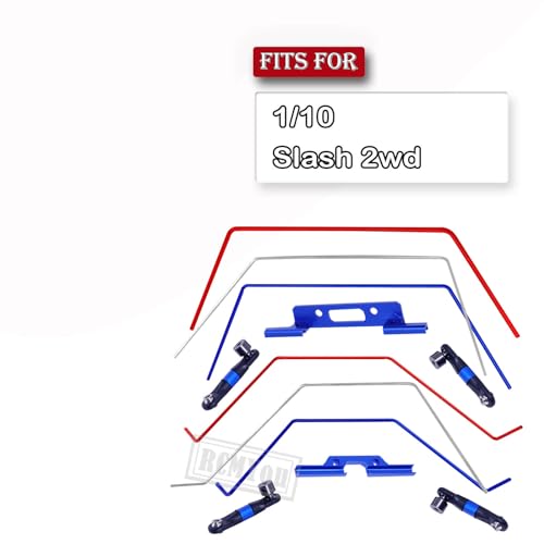 Aluminum Front/Rear Sway Bar Upgrade Parts for 1/10 Slash 2WD,Alloy Front/Rear Sway Bar Hop Ups for 1/10 Slash 2WD