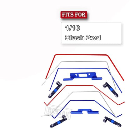 Aluminum Front/Rear Sway Bar Upgrade Parts for 1/10 Slash 2WD,Alloy Front/Rear Sway Bar Hop Ups for 1/10 Slash 2WD