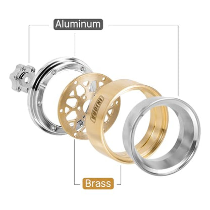 INJORA 1.3" ModuWheel -4.05mm Offset Brass&Aluminum Wheels for 1/18 1/24 RC