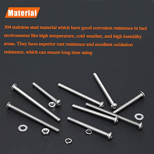 HELIFOUNER 50 Pieces M3 x 50mm, Thread Pitch 0.5mm, 304 Stainless Steel (18-8) Button Head Socket Cap Screws, Fully Threaded - size: M3 x 50mm