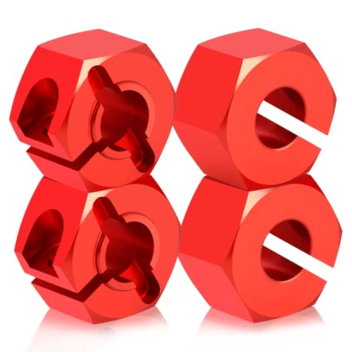 Wheel Hex Hub 12mm for Tra-xxas 1:16 Mini Maxx 4WD XRT VXL-3S Monster | Truck Upgrades Red Aluminum 7075 Alloy Adapters - color: Red