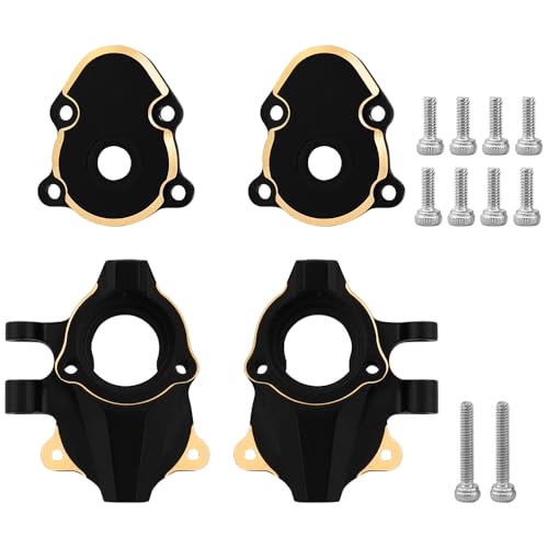 Heavy Duty Brass Steering Knuckles + Front Axle Weights Cover for Redcat Ascent-18 1/18 RC Crawler Upgrades Parts, 50g/Set (Front)