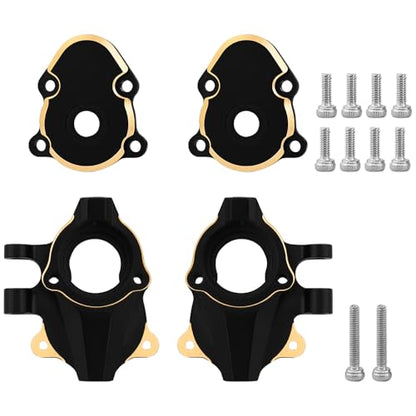 Heavy Duty Brass Steering Knuckles + Front Axle Weights Cover for Redcat Ascent-18 1/18 RC Crawler Upgrades Parts, 50g/Set (Front)