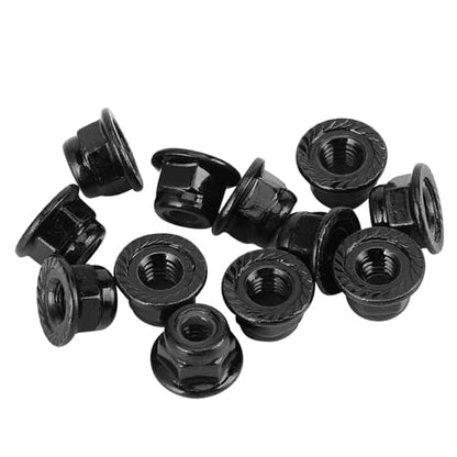 Demeras Wheel Lock Nut Non Slip Metal Tire Lock Nut 4mm Compatible with Axial SCX10 1 10 RC Model Car 12PCS(Black)