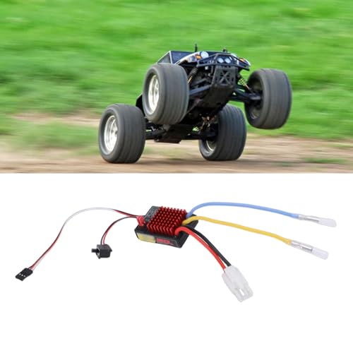 Drfeify 60A Brushed ESC, Water Proof RC Electronic Speed Controller for SCX10 D90 Crawler Cars, 320A Peak with 1/10 1/12 Scale