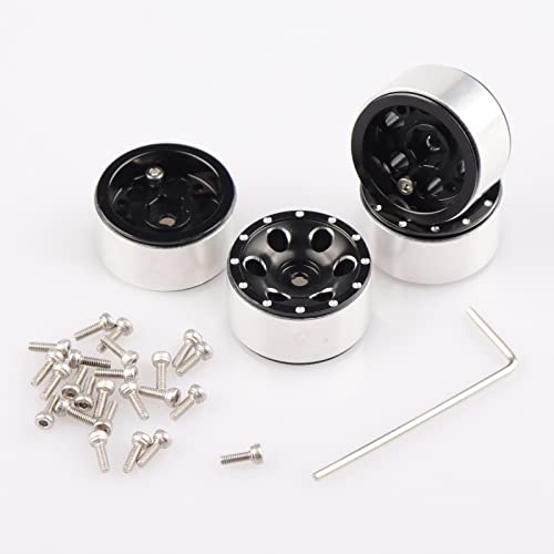 AIMROCK 1.0 Beadlock Wheels w/Brass 7mm Hex Wheel Hubs for Axial SCX24 FCX24 TRX4M 1/24 1/18 RC Crawler Truck Upgrade Parts (Type 3) - style: Type 3