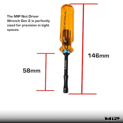MIP 9810 4.5mm Metric Hex Nut Driver RC Tool – Precision Grip Hex Screwdriver with Deep Socket for RC Car Repair, Made 100% in USA - size: 4.5mm