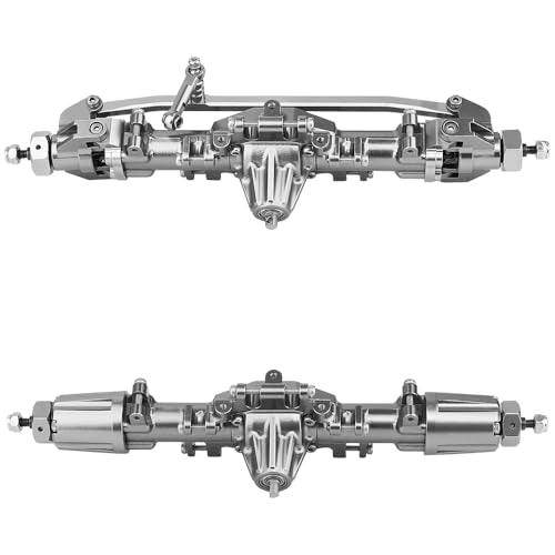 CNC Aluminum Alloy Front Rear Axle Set for LOSI Mini LMT 1/18 Digger Monster Truck Brushed RTR LOS01026 Metal Upgrade Parts (Titanium)