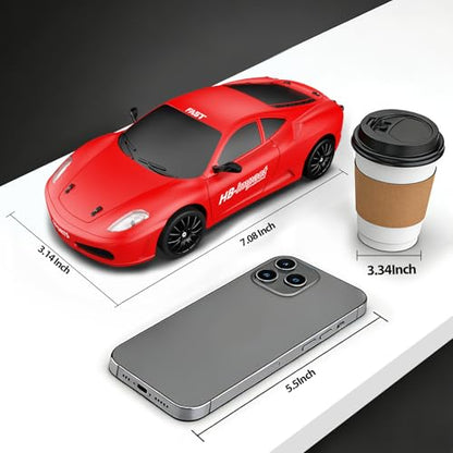 Remote Control Car RC Drift Car 2.4GHz 1:24 Scale 4WD 15KM/H High Speed Model Vehicle with LED Lights Drifting Tire Racing Sport Toy Car for Adults Boys Girls Kids Gift - color: D-red