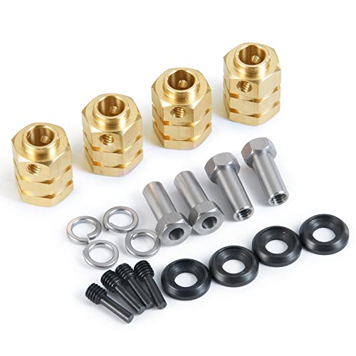 Brass Wheels Spacers +15mm Extension Wheel Hubs Hex for TRX4 1/10 RC Crawler Truck Car