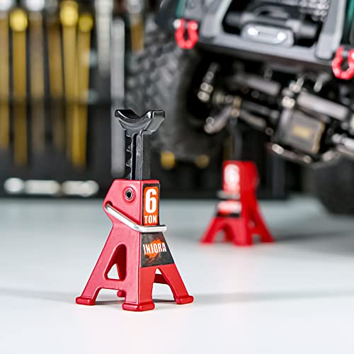 INJORA Mini Jack Stands Metal Adjustable Scale Jack Stands for 1/18 1/24 RC Crawler SCX24 AX24 TRX4M FCX24 Accessories, 13g/pcs