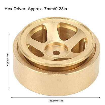 4Pcs 1.3 Inch Beadlock Wheel Rims for FCX24 1/18 1/24 Scale Crawler Car, Aluminum Alloy Brass Weighted Wheel Hub, Easy to Install and Disassemble, Metal Beadlock Wheels Rims
