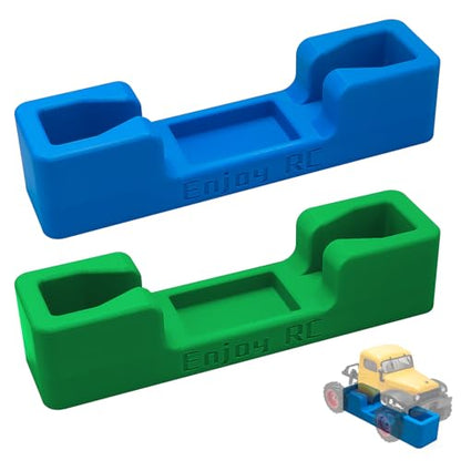 RC Car Stand RC Stand Simulation and Static Display RC Work Stand for 1/18 1/24 TRX4M SCX24 FCX18 FCX24 Remote Control Car (Blue & Green) - color: Blue & Green