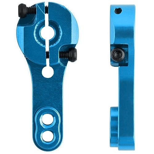 3PCS Vgoohobby 25T Aluminum Servo Horns Arms M3 Threads Metal Steering Arm Compatible with RC Car Truck Buggy Airplane,Blue