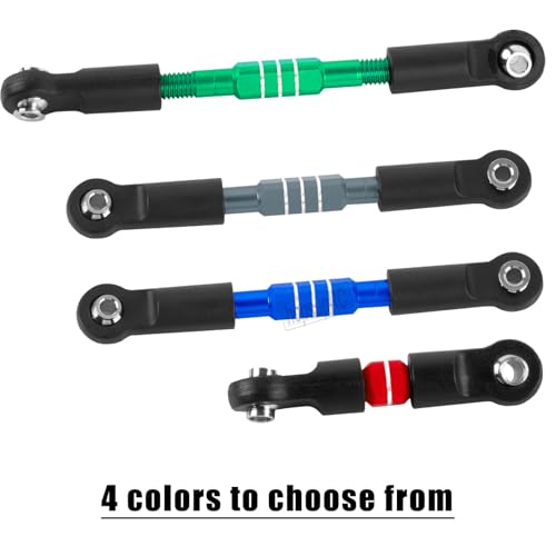 RC Upgrades Part Adjustable Turnbuckles Camber Links Toe Link for 1/10 Slash/Rustler/Stampede/Bandit VXL 4WD 4X4.Alloy Front&Rear Link Set,Red - color: Red(for 1/10)