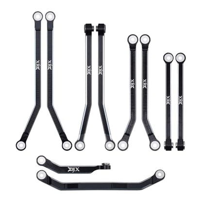 DJX 10PCS Aluminum High Clearance Links Set Front & Rear Link with Steering Link Suitable for Axial SCX30 Upgrades Parts (Black) - color: Black