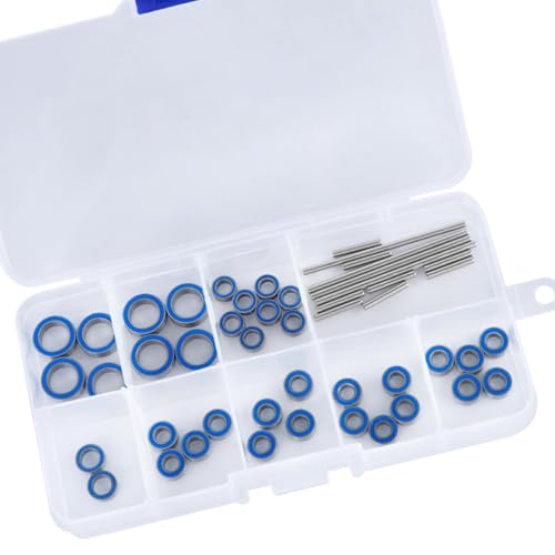 Upgrade Parts for 1/16 Slash/Rally/E-Revo/Summit/Grave Digger/Ford Mustang 4X4 4WD,RC Bearings Kit Hops Up.Navy Blue. - color: Navy Blue(for 1/16)
