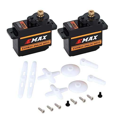 INJORA 2PCS 12g Analog Emax ES08MAII Servo for AX24 1/24 RC Axial SCX24 - size: 2PCS