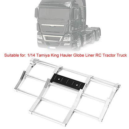 RC Car Bumper, 1/14 RC Car Truck Metal Front Bumper Model Accessory Fit for Tamiya King Hauler, Globe Liner RC Car (N10210S Silver) - color: N10210s Silver