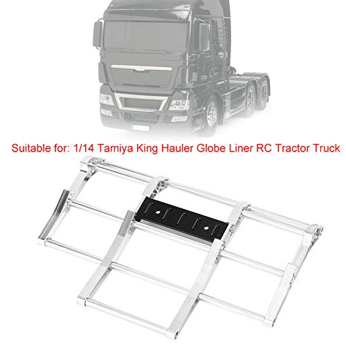 RC Car Bumper, 1/14 RC Car Truck Metal Front Bumper Model Accessory Fit for Tamiya King Hauler, Globe Liner RC Car (N10210S Silver) - color: N10210s Silver