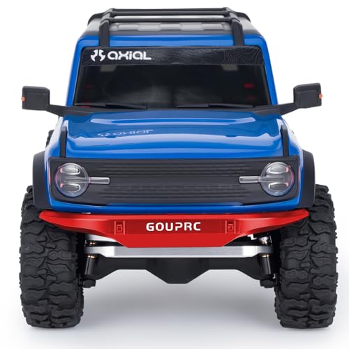 GOUPRC Aluminum Alloy RC Front & Rear Bumper for Axial SCX30 Bronco C10 1/30 RC Crawler Car Upgrade Replacement Parts - color: Red