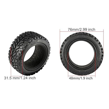 4PCS 76mm/2.99inch RC Car Rubber Tyre Wheel Tire for 1/12 1/14 1/16 Off-road Climbing On-Road Touring Car