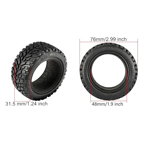 4PCS 76mm/2.99inch RC Car Rubber Tyre Wheel Tire for 1/12 1/14 1/16 Off-road Climbing On-Road Touring Car