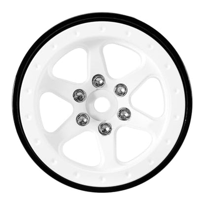 INJORA 1.3 Aluminium Beadlock Wheel Rims - Negative Offset -4.05mm for TRX4M SCX24 Upgrade 1/24 1/18 RC Crawler Car(White) - color: White