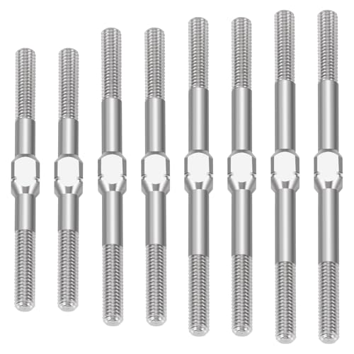 RCHUBAM 2PCS RC Turnbuckles Camber M3 Link Rod for 1/10 TRX-4 Slash 4X4 | 1 Pairs 14mm-50mm Suspension Rod,Alloy Steering Linkage Tie Rods - style: 50mm