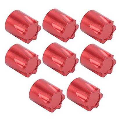 Dilwe RC M4 Nut, 8Pcs 12mmx11mm RC Wheel Rim Center 1/10 Scale RC Crawler Car Truck Upgrade Spare Part, M4 Wheel Rim Center Hat Nut (Red)