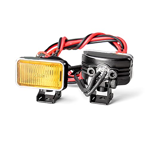20MM Rectangular Spotlight Retro Simulation Electroplated Reflector Searchlight Headlight for 1:8 1:10 RC Car - color: Standard Yellow Lamp