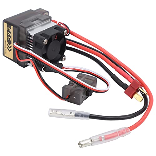 Dioche [320A TwoWay Brushed ESC with Brake and Cooling Fan - High Voltage Version for RC Cars and Boats - Durable Plastic & Aluminum Components Automatic Centering Control