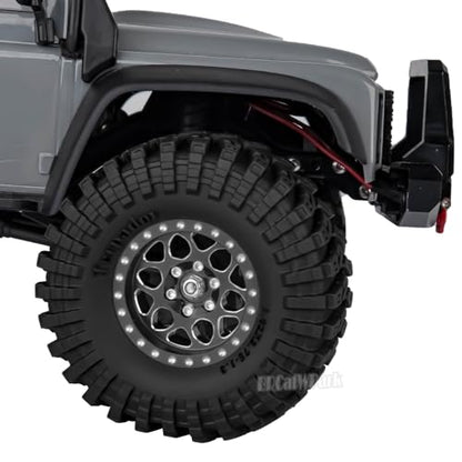 RC 1.3 Beadlock Wheels and Tires for 1/18 TRX4M 1/24 SCX24 FCX24 RC Crawler Car,4pcs RC 1.3 in Brass Rims & Aluminum Beadlock Wheels Rims and Tires,Black - color: Black - (4pcs 1.3 Tires)