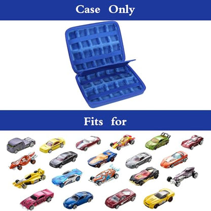 Shockproof Carrying Case for Hot Wheels 20 Cars, Case Only (All Blue) - color: All Blue
