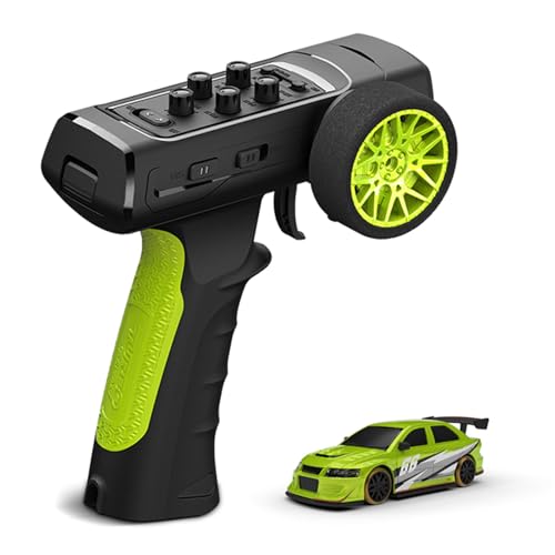 Turbo Racing 1/76 RC Drift Car, RWD Mini Car with Gyro RTR - C66 | Tabletop racing agility, Proportional steering throttle, USB-C rechargeable battery, LED lights extra DIY shells