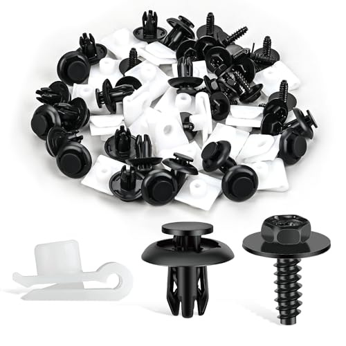 GOOACC 60Pcs Fender Liner Bumper Cover Splash Shield Hex Head Screw with Nylon U Nuts Push Bumper Fastener Rivet Clips for Fastening Front on Mazda 2, 5, 6, CX-5, CX-7 & CX-9 2014 – 2010 - color: 60Pcs Fender Liner
