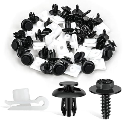 GOOACC 60Pcs Fender Liner Bumper Cover Splash Shield Hex Head Screw with Nylon U Nuts Push Bumper Fastener Rivet Clips for Fastening Front on Mazda 2, 5, 6, CX-5, CX-7 & CX-9 2014 – 2010 - color: 60Pcs Fender Liner