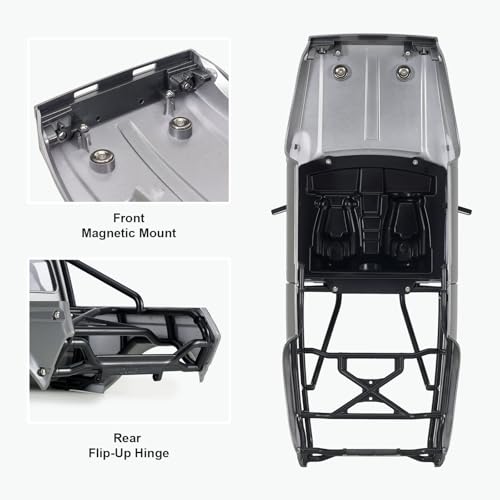 INJORA IR60 Hard Body with Interior & Bed Cage for 1/10 RC Crawler (Gray) - color: Gray
