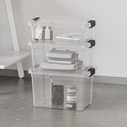 Superio Clear Storage Bins with Lids, Stackable Storage Box with Latches and Handles, Extra Small, 2 Pack 3 Quart - size: 3.5 Qt, style: 2 Pack