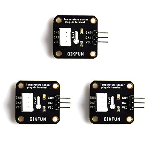 1M DS18B20 Waterproof Digital Temperature Sensor with Adapter Module for Arduino (Pack of 3 Sets) EK1183
