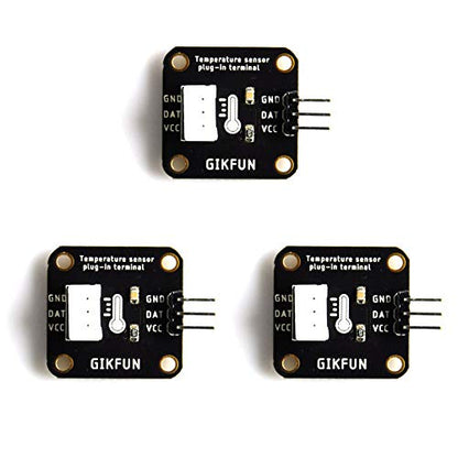 1M DS18B20 Waterproof Digital Temperature Sensor with Adapter Module for Arduino (Pack of 3 Sets) EK1183